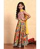 BIBA Viscose Rayon Woven Sleeveless Floral Printed Lehenga Choli With Dupatta Set - Yellow