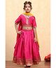 BIBA Woven Half Sleeves Floral Foil Printed Gota Lace & Sequins Embellished Lehenga Choli With Dupatta Set - Pink