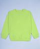 Kiddopanti Fleece Knit Full Sleeves Solid Light Winter Sweatshirt - Neon Green