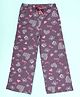 Kiddopanti Cotton Knit Love Text & Hearts Printed Pajamas - Mauve