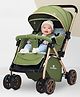 StarAndDaisy Foldable Baby Stroller with 360° Swivel  Multi-Level Recline & Adjustable Footrest, Safety Harness Belt - Olive Green