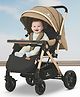 StarAndDaisy Foldable Stroller for Baby with Suspension, Multi-Level Recline & Adjustable Footrest -Brown