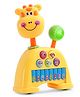 StarAndDaisy 3-in-1 Animal Shaped Baby Musical Toy, Piano Keys with Lights, 5 Animal Voices, 360° Rotating Head & Jackpot Wheel -Cow