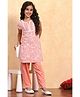 BIBA Cotton Woven Half Sleeves Floral Printed Straight Kurta & Pant Set - Peach