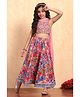 BIBA Viscose Woven Sleeveless Floral Printed Lehenga Choli With Dupatta - Pink