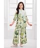 Ministitch Cotton Blend Woven Three Fourth Sleeves Abstract Printed Kurta  Palazzo Set - Grey