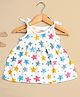 Kidbea Muslin Woven Sleeveless Stars Printed Dress - White