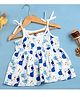Kidbea Muslin Woven Sleeveless Whales Printed Dress - White