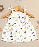 Kidbea Muslin Woven Sleeveless Cars & Geometric Printed Dress - White