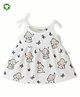 Kidbea Muslin Woven Sleeveless Elephant & Butterflies  Printed Dress - Multi Colour