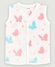 Kidbea Muslin Woven Sleeveless Butterfly Printed Jhabla - Multi Colour