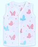 Kidbea Muslin Woven Sleeveless Butterfly Printed Jhabla - Multi Colour
