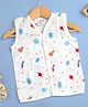 Kidbea Muslin Woven Sleeveless Space Theme Printed Jhabla - Multi Colour