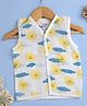Kidbea Muslin Woven Sleeveless Sun & Clouds Printed Jhabla - Multi Colour