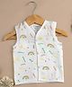 Kidbea Muslin Woven Sleeveless Rainbow Printed Jhabla - Multi Colour
