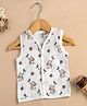 Kidbea Muslin Woven Sleeveless Elephant With Butterfly Printed Jhabla - Multi Colour