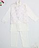 Kidbea Cotton Woven Full Sleeves Solid Kurta Pyjama With Floral Embroidered & Sequins Embellished Nehru Jacket Set - Pink