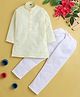 Jeet Ethnics Cotton Blend Knit Full Sleeves Striped Kurta With Pyjama Set - Yellow