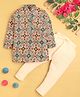 Jeet Ethnics Cotton Blend Knit Full Sleeves Abstract Printed Kurta Pyjama Set - Multi Colour