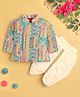 Jeet Ethnics Cotton Blend Knit Full Sleeves Geometric Printed Dhoti Kurta Set - Multi Colour