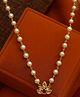 Digital Dress Room Gold Plated Long Necklace Kundan Lotus Flower Design Pearl Beads Mala Fashion Jewellery - 25 g