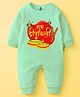 The Peppy Tend 100% Cotton Knit Diwali Theme Full Sleeves Shubh Deepawali Text Printed Romper - Sea Green