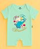 The Peppy Tend 100% Cotton Knit Diwali Theme Half Sleeves My First Diwali Text  Printed  Romper - Sea Green
