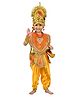 BookMyCostume Dussehra Theme Sleeveless Lord Ram  Costume Set With Kavach  Kantha Golden Necklace Kundal Bow 3 Arrows & Tarkash - Orange & Yellow