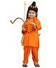BookMyCostume Dussehra Theme Full Sleeves Vanwasi Laxman  Costume Set With Flower Jewelry Bow 3 Arrows & Tarkash  - Orange