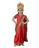 BookMyCostume Dussehra Theme Half Sleeves Rani Sita  Costume With Jewellery Set - Red