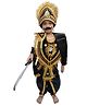 BookMyCostume Dussehra Theme Sleeveless Ravana Lankesh Kansa Costume Set With Kavach Kantha Kundal Haar & 1 Play Sword - Black & Golden