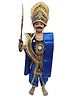 BookMyCostume Dussehra Theme Meghnath Indrajit Costume Set With kavach Stole Kantha & Kundal - Blue & Gold