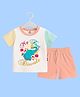 The Peppy Tend 100% Cotton Knit Diwali Theme Half Sleeves My First Diwali Elephant Printed Tee & Shorts Set - Multi Colour