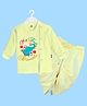 The Peppy Tend 100% Cotton Knit Diwali Theme Full Sleeves Happy Diwali Text Printed Kurta & Dhoti Set - Blue
