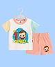The Peppy Tend 100% Cotton Knit Diwali Theme Half Sleeves My 1st Diwali Text Printed Tee & Shorts Set - Multi Colour