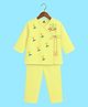 The Peppy Tend 100% Cotton Woven Diwali Theme Full Sleeves My First Diwali Text Printed Kurta Pyjama Set - Yellow