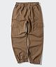 ALAN JONES Cotton Woven Full Length Stretchable Solid Cargo Pants - Brown