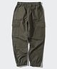 ALAN JONES Cotton Woven Full Length Stretchable Solid Cargo Pants - Olive Green