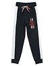 ALAN JONES Cotton Blend Knit Full Length 1983 Number Printed Joggers - Dark Grey