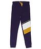 ALAN JONES Cotton Blend Knit Full Length Colour Blocked Joggers - Indigo