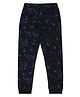 ALAN JONES Cotton Blend Knit Splattering Paint Printed  Joggers - Navy