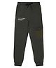 ALAN JONES Cotton Blend Knit Text Printed Joggers - Light Grey