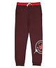 ALAN JONES Cotton Blend Knit Brand Name Printed Joggers - Wine