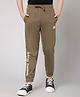 ALAN JONES Cotton Blend Knit Social Tourist Text Joggers - Olive Green