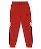ALAN JONES Cotton Blend Knit Abstract Printed Joggers - Red