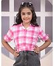 CRIMSOUNE CLUB Lyocell Woven Half Sleeves Buffalo Checked Shirt - Pink