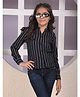 CRIMSOUNE CLUB 100% Lyocell Woven Full Sleeves Striped Shirt - Black