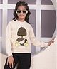 CRIMSOUNE CLUB Cotton Knit Full Sleeves Bear In A Beanie Printed Light Winter  Sweatshirt - Beige