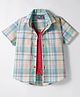 Dapper Dudes Half Sleeves Madras Checked Shirt With Attached Tee - Multi Colour