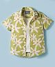Dapper Dudes Half Sleeves Floral Printed Shirt With Attached Tee - Green